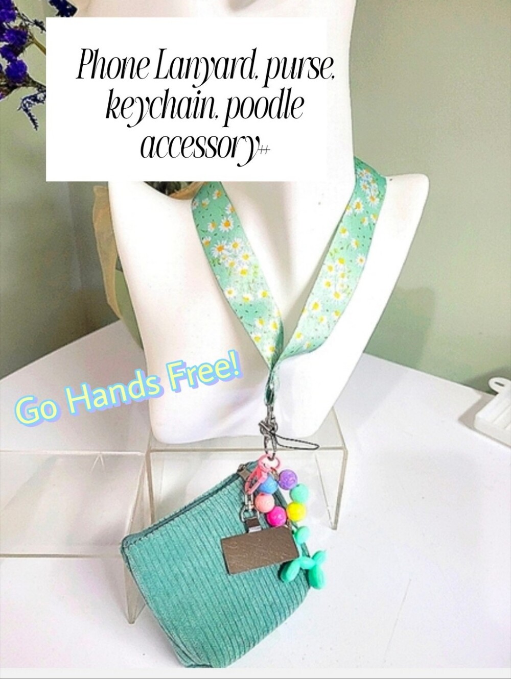 Lanyard Wristlet Phone Holder Hands Free! Balloon Dog See Pics!! 👀 Handmade